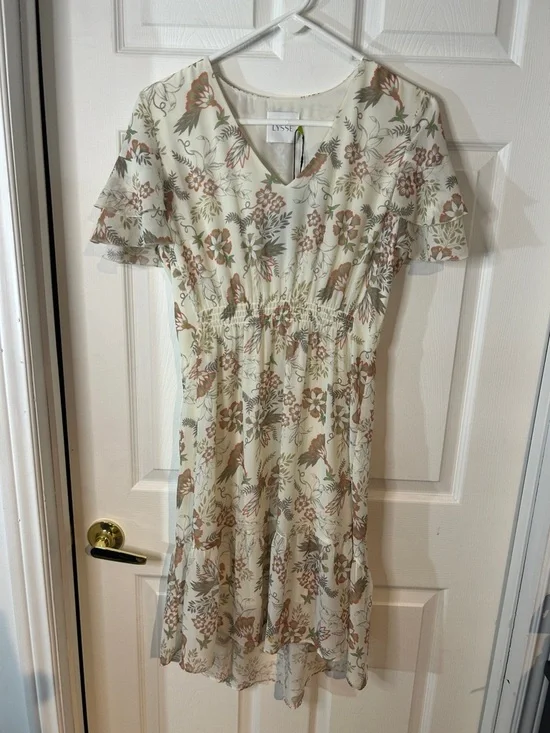 Lysse Cream Midi Dress with Rust and Sage Floral Print - Picture 1 of 9